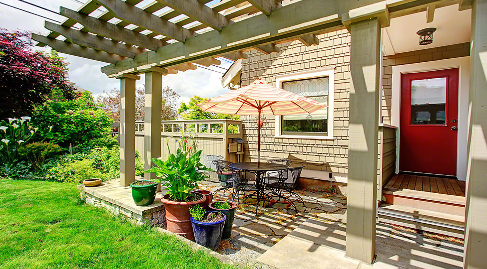 Backyard patio area