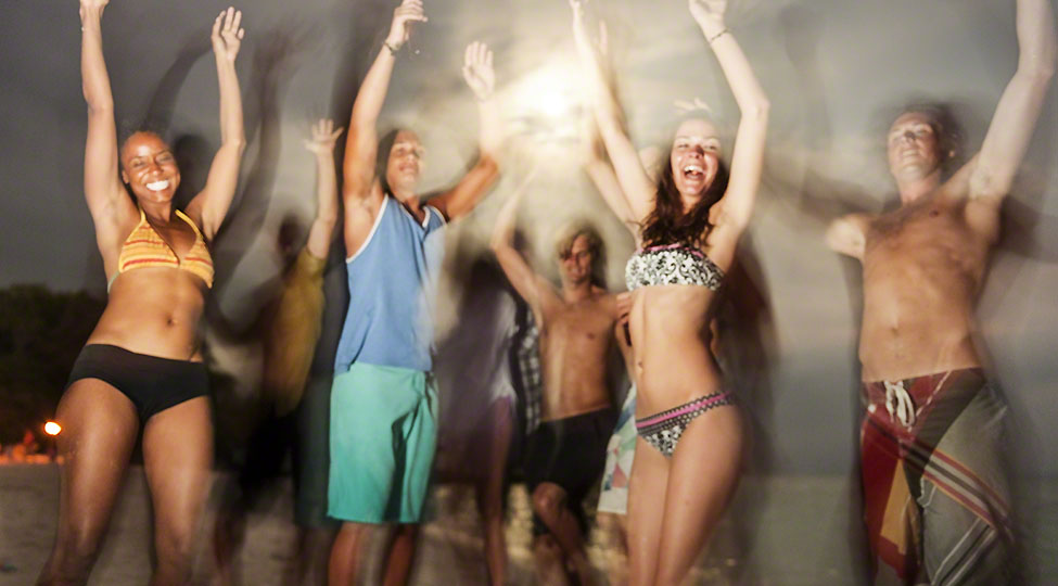 Beach Dancing Party Vacation Bikini Cheerful Concept
