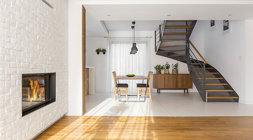 Modern apartment with staircase