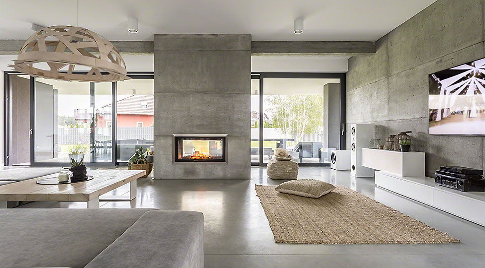 Spacious villa with cement wall